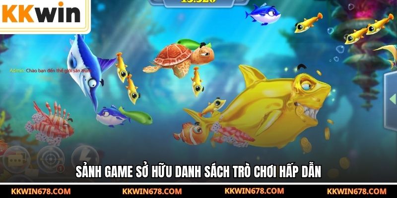 Sảnh game sở hữu danh sách trò chơi hấp dẫn